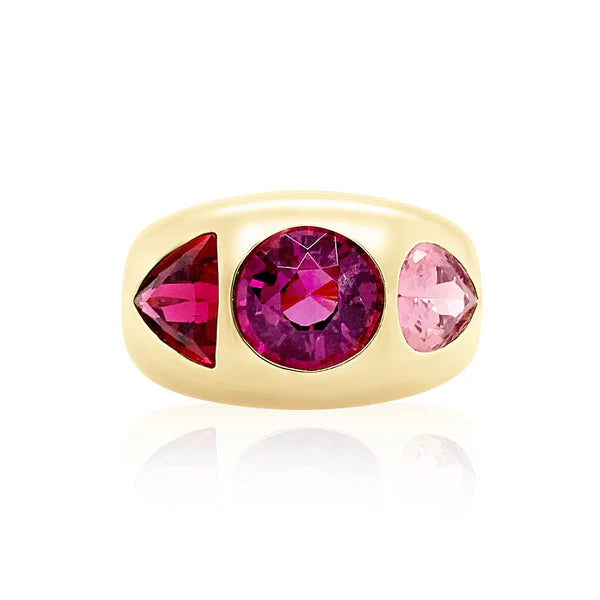 MIXED CUT CHUNKY NOMAD RING Pink