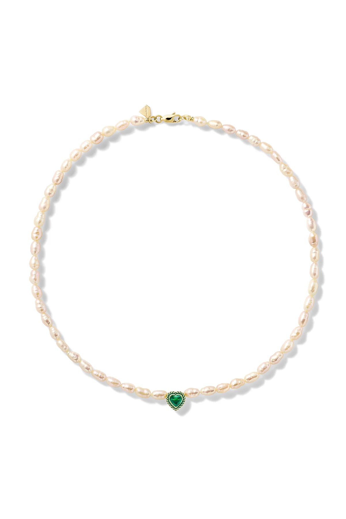 STREAMER HEART PEARL NECKLACE