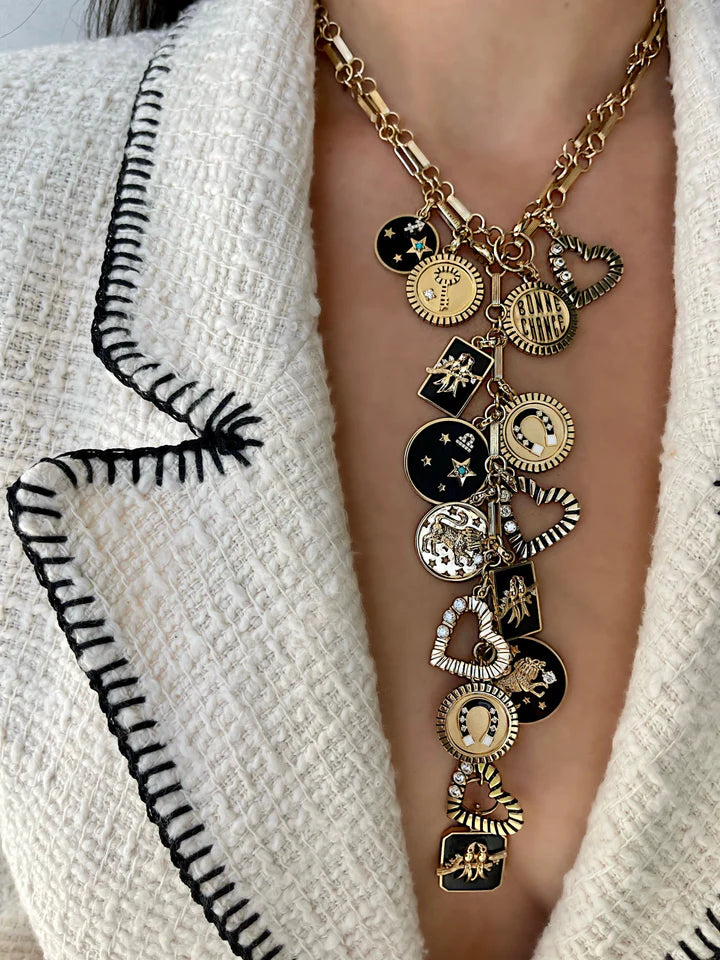 LARGE GEMSTONE ZODIAC CHARM