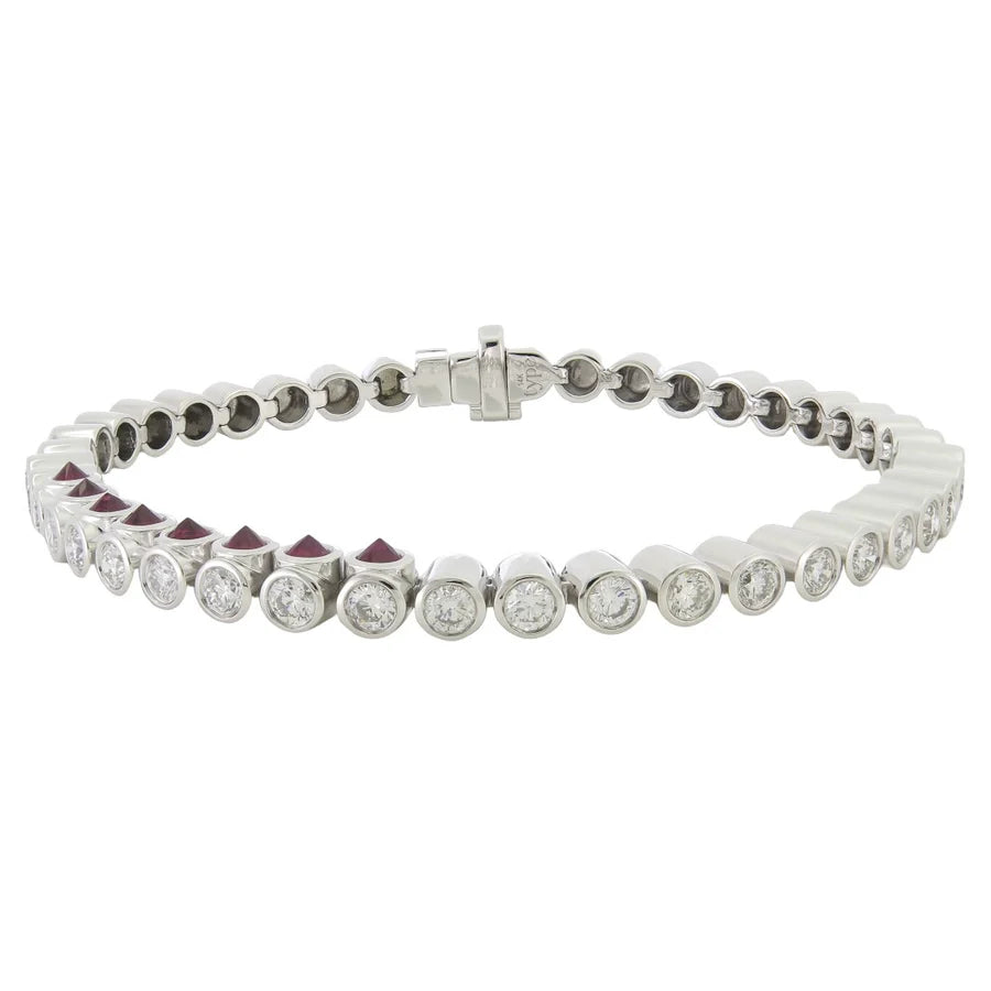 TUBBO SIDEWAY Diamond and Gemstone Tennis Bracelet