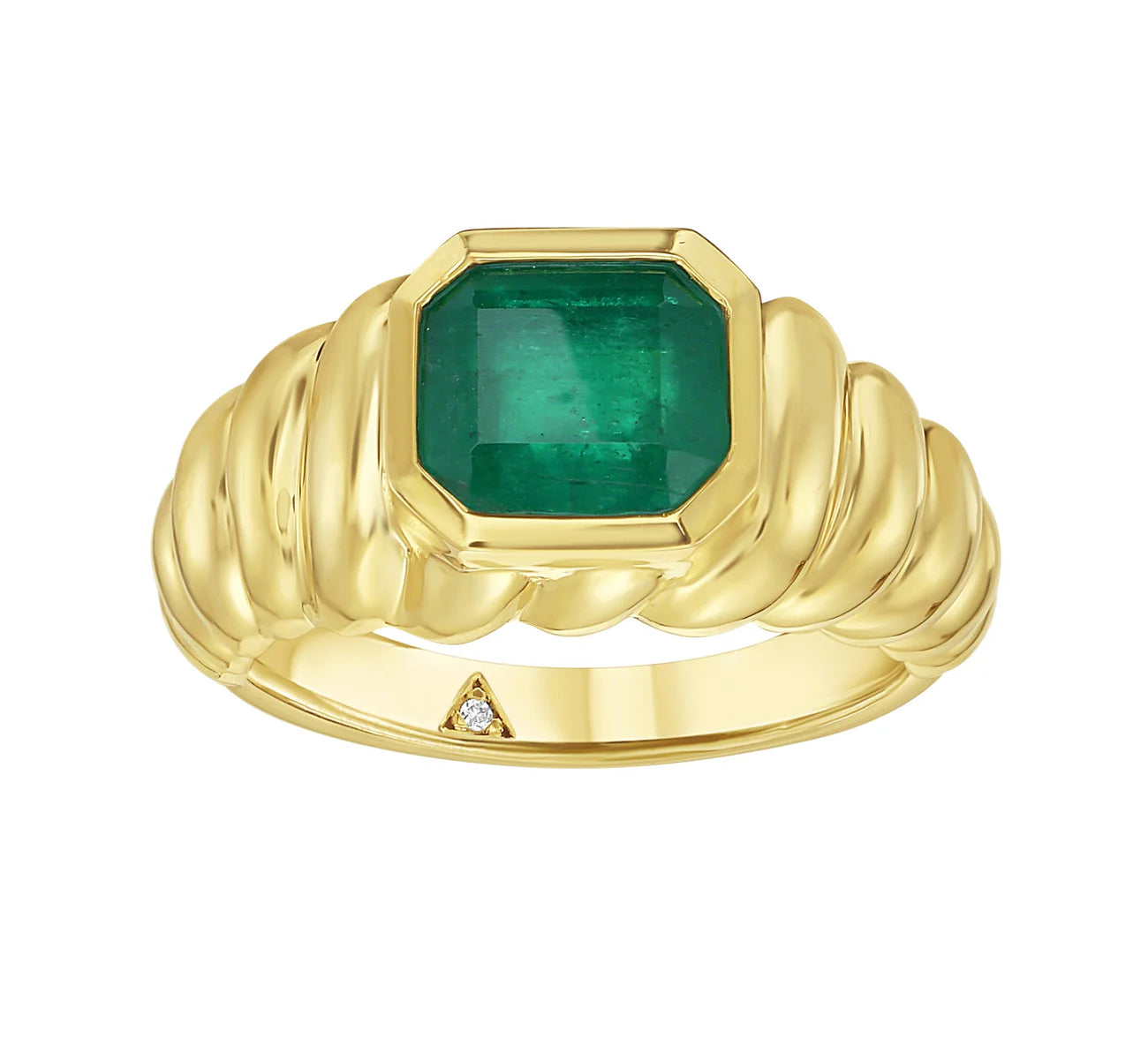 Sonnet Emerald Bezel Ring