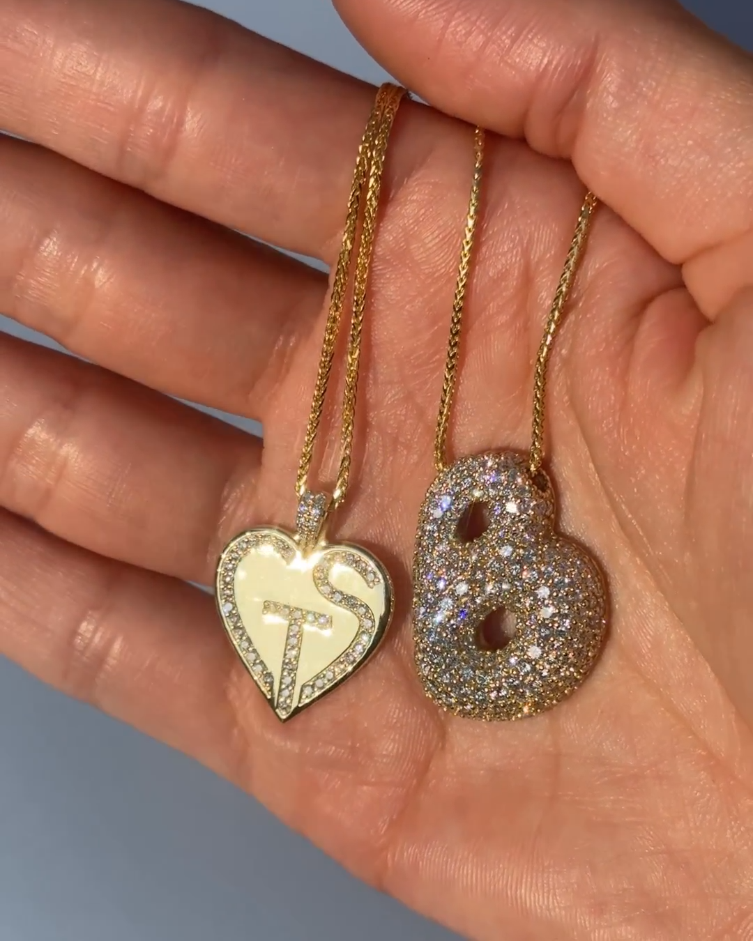 Dripping Letters Heart Necklace