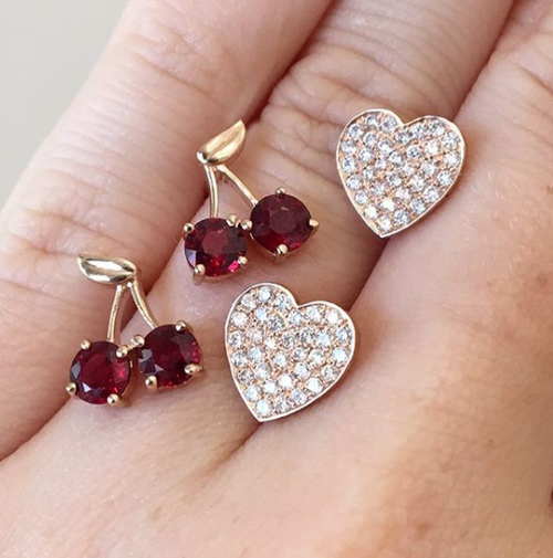 Cherry Ruby Stud Earrings