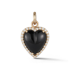 14K Gold and Onyx Heart Charm