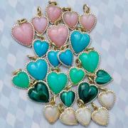 14K Gold Diamond & Turquoise Alana Heart Charm