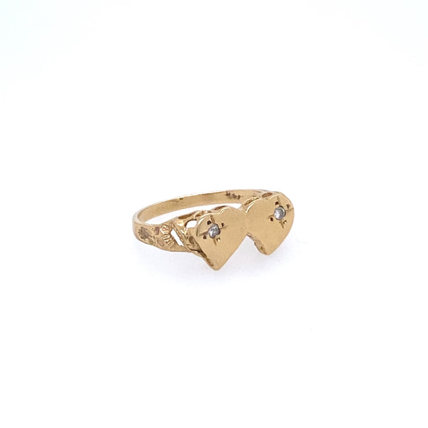 VINTAGE TWIN HEART RING