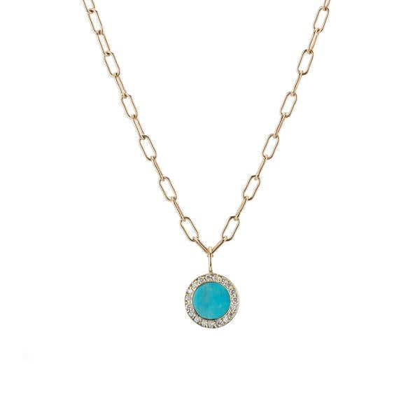 Turquoise & Diamond Perimeter Charm