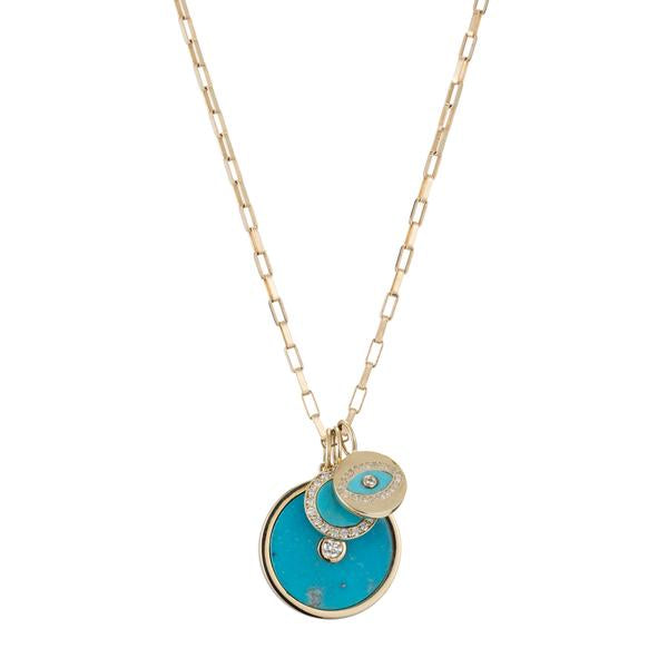 Turquoise & Diamond Perimeter Charm