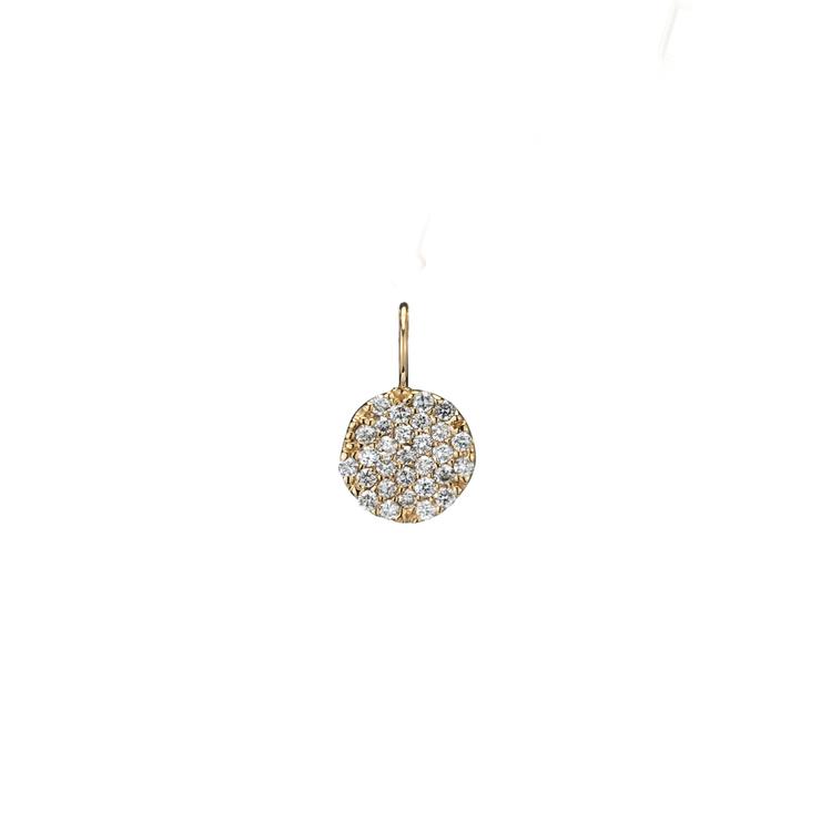 Petite Round Gold & Pavé Diamond Charm