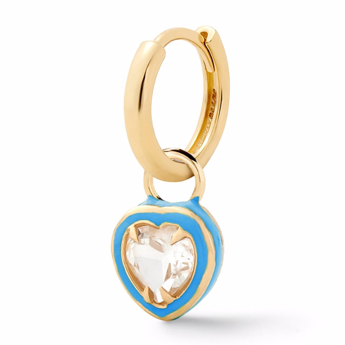 WHITE TOPAZ HEART COCKTAIL HUGGY