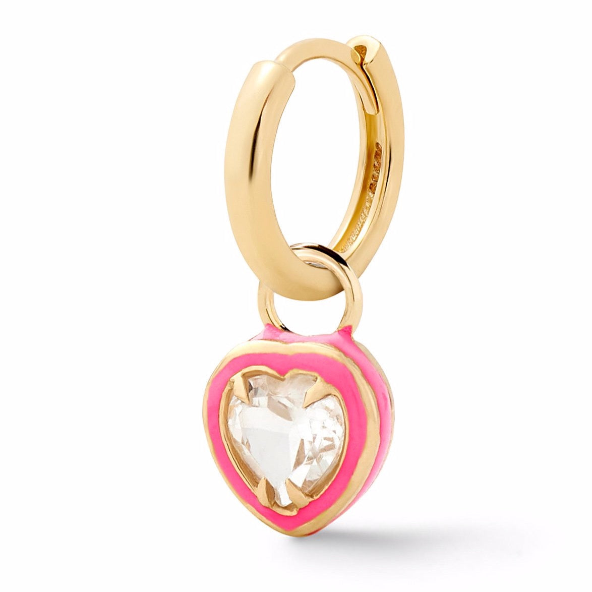 WHITE TOPAZ HEART COCKTAIL HUGGY