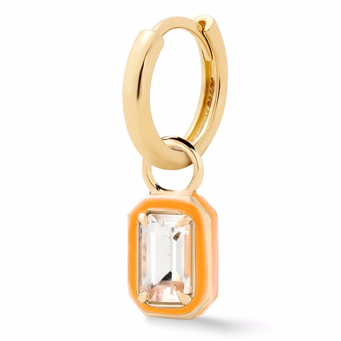 WHITE TOPAZ RECTANGULAR COCKTAIL HUGGY