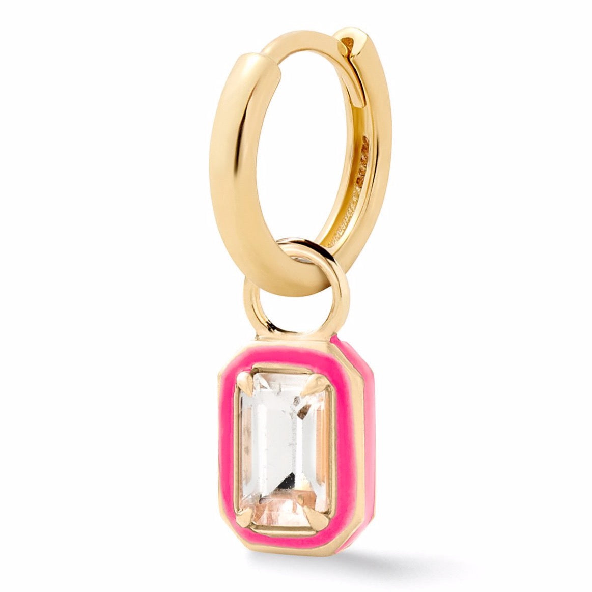 WHITE TOPAZ RECTANGULAR COCKTAIL HUGGY