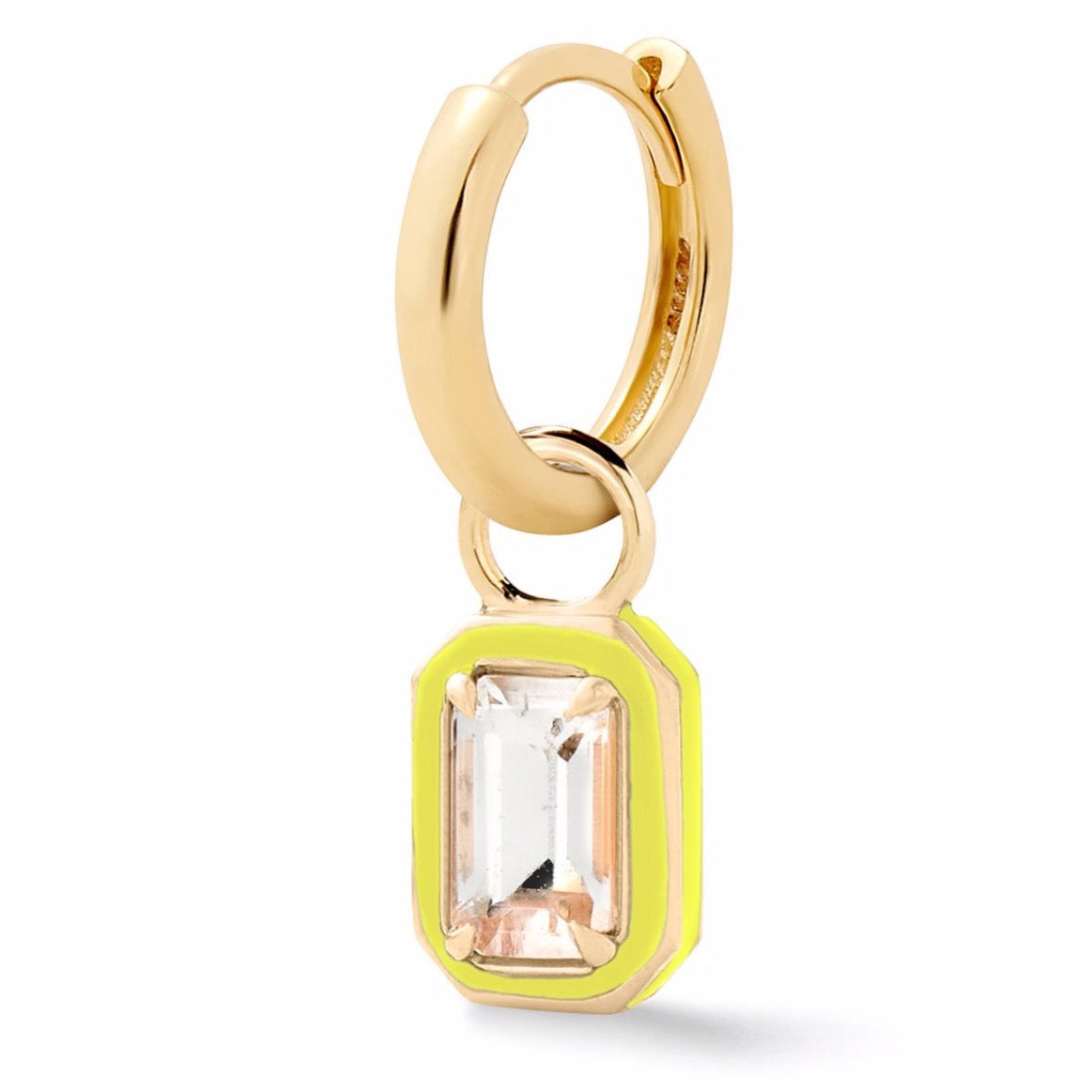 WHITE TOPAZ RECTANGULAR COCKTAIL HUGGY