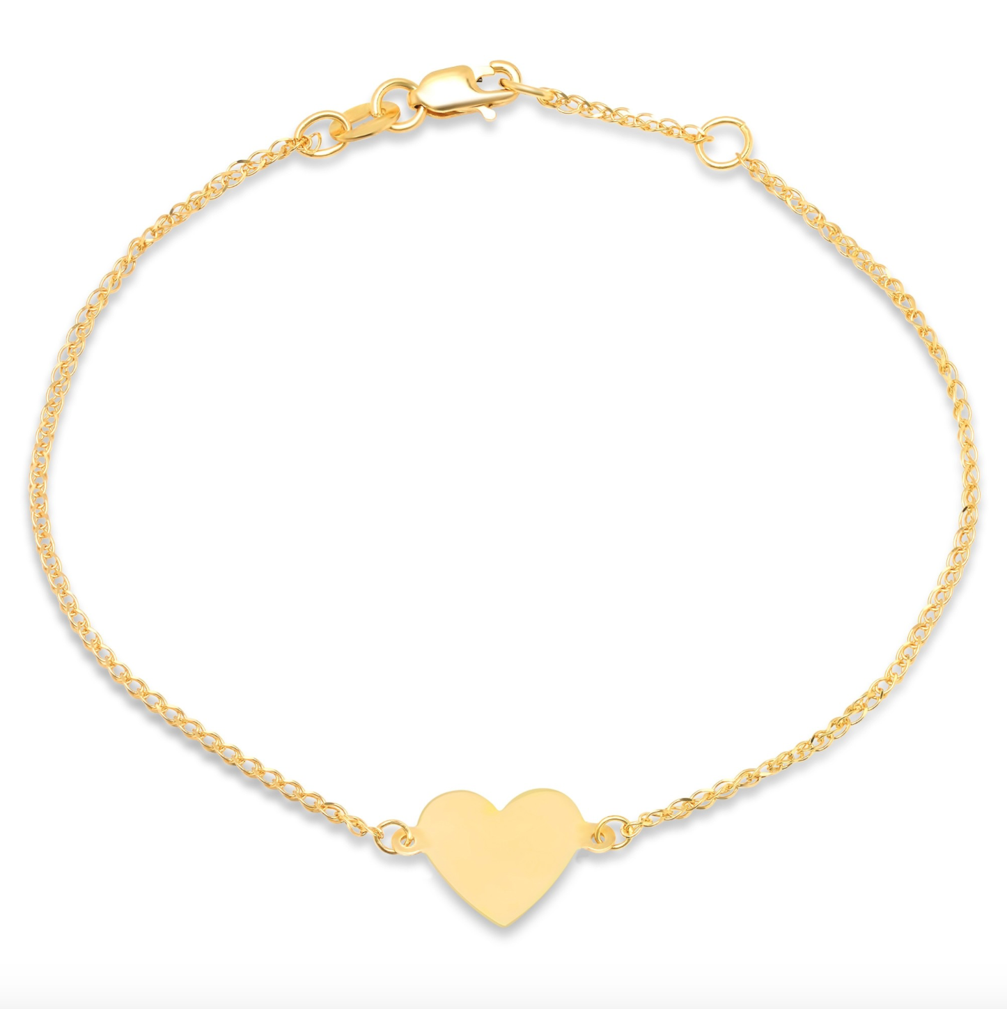 14k Gold Floating Heart Bracelet