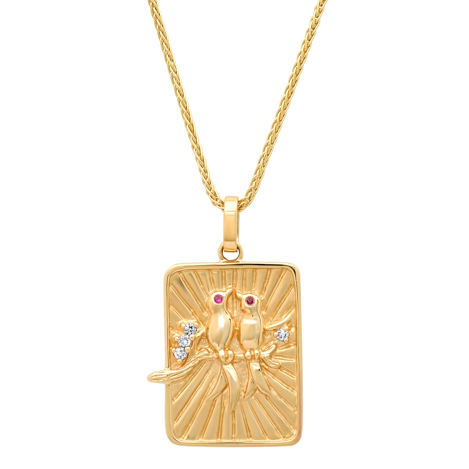 LARGE GOLD LOVEBIRDS CHARM