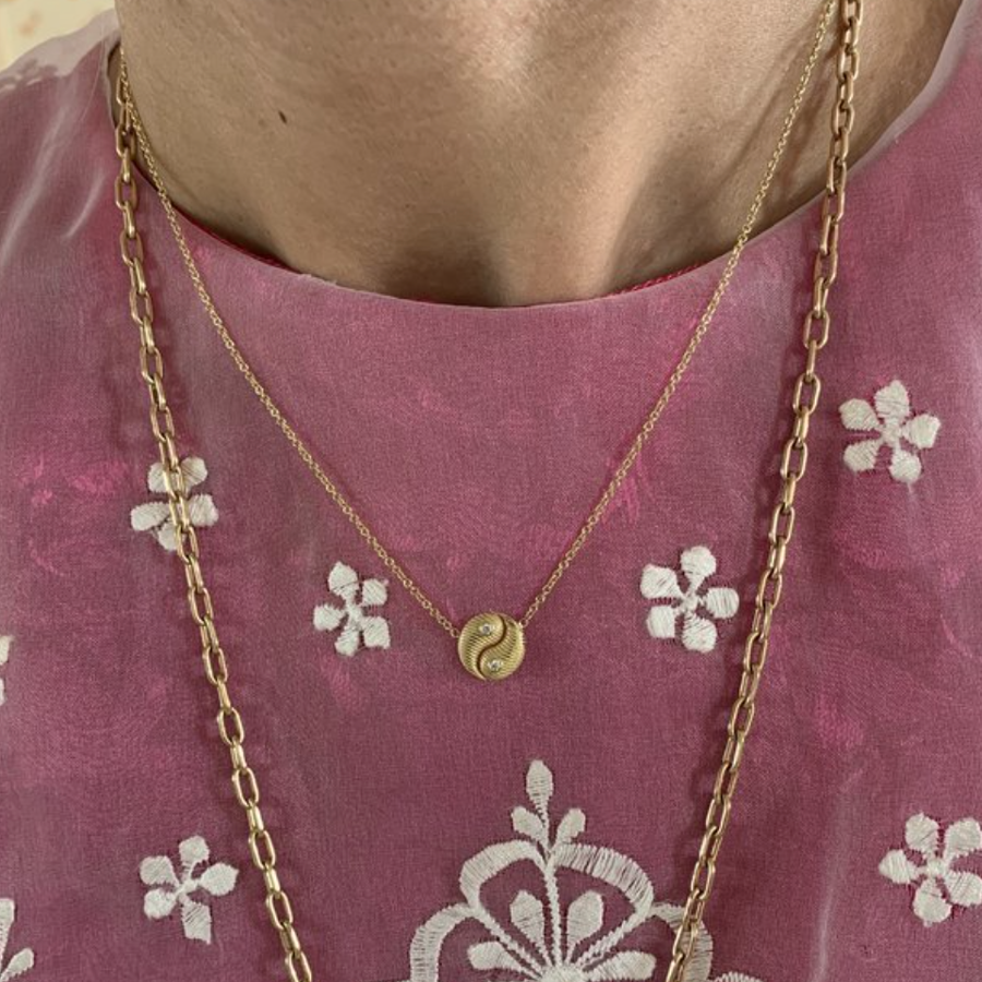 MINI ALL GOLD YIN YANG PENDANT