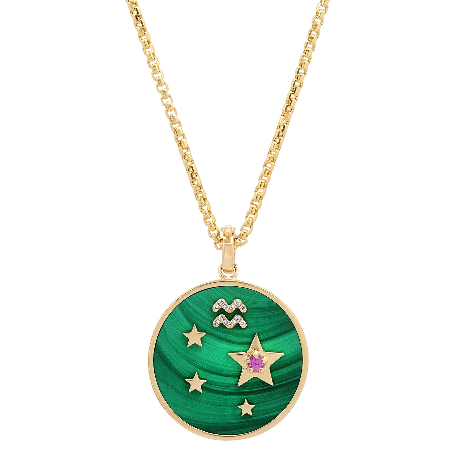 LARGE GEMSTONE ZODIAC CHARM