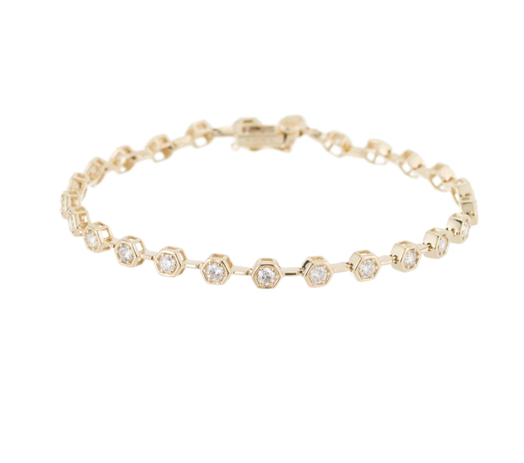 DIAMOND HEX TENNIS BRACELET