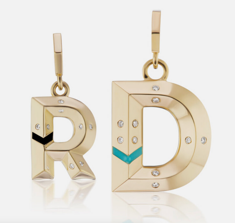 KNIFE EDGE LETTER CHARMS