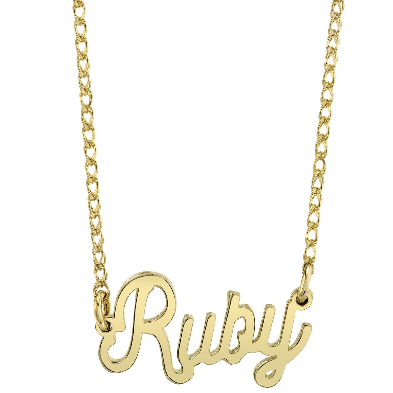 14k Gold Nameplate Necklace