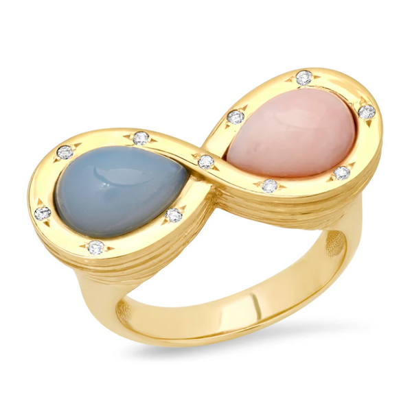 PINK AND LAVENDER OPAL INFINITY RING