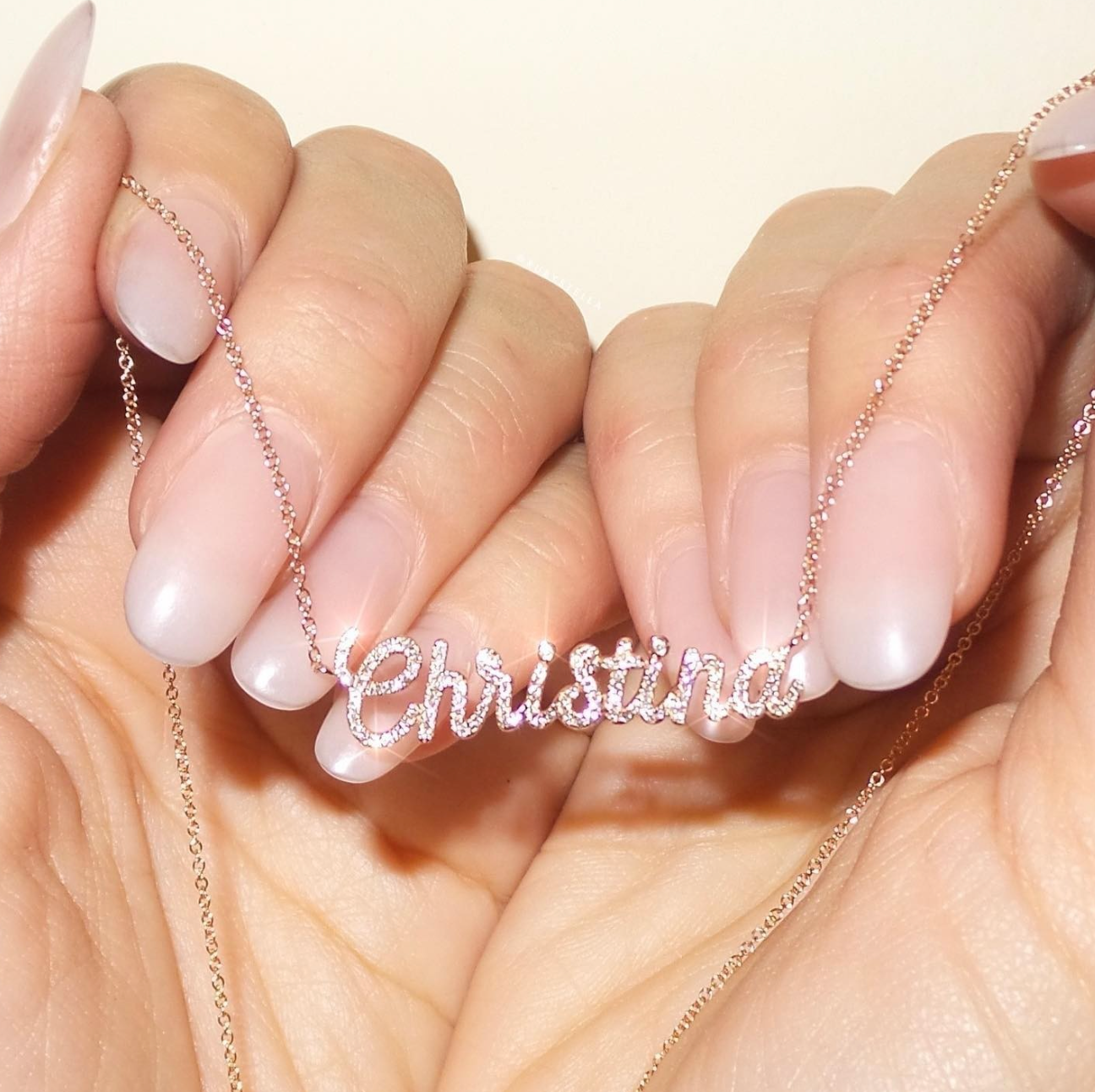 14k Gold Diamond Nameplate Necklace