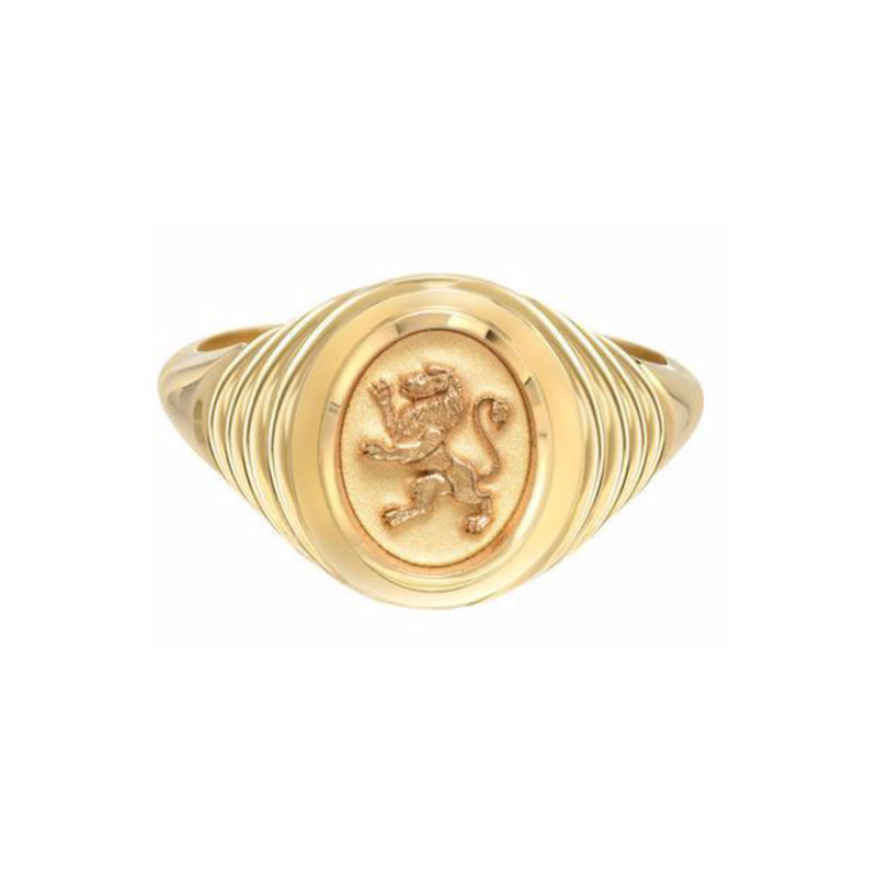 TIERED FANTASY SIGNET - 14K YELLOW GOLD