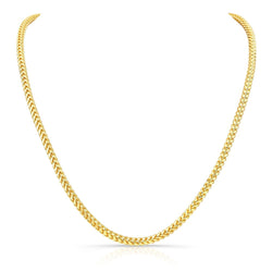14K YELLOW GOLD SOLID FRANCO CHAIN NECKLACE