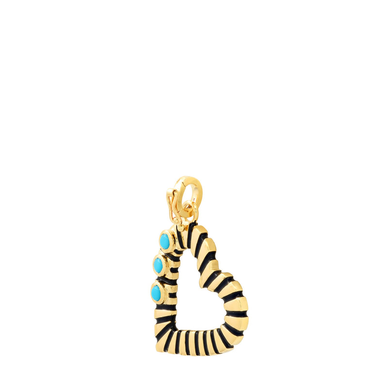 OPEN HEART CHARM - TURQUOISE