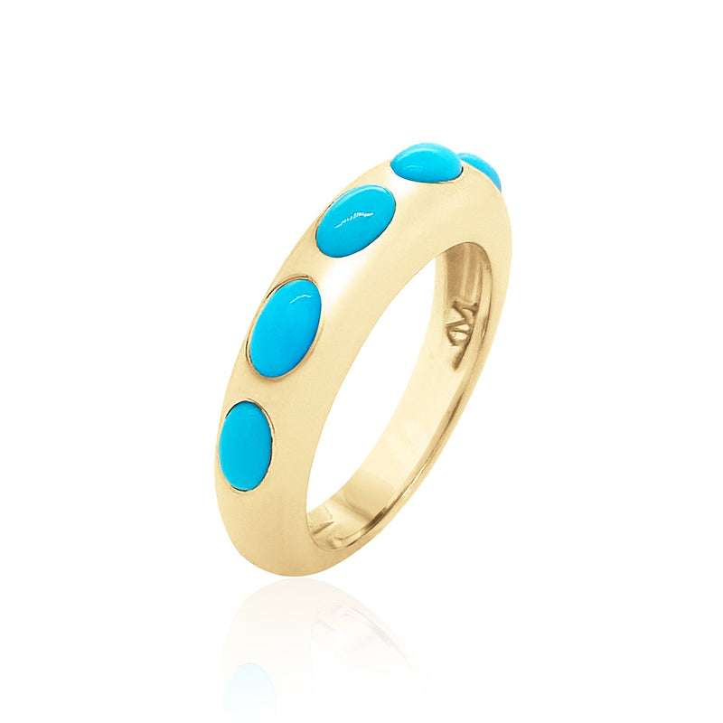5 OVAL TURQUOISE SKINNY NOMAD RING