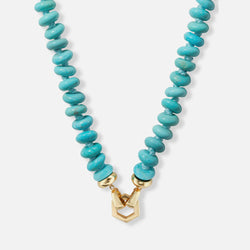18" TURQUOISE BEAD FOUNDATION CLASP NECKLACE