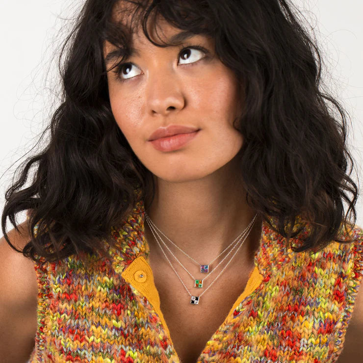 DOMINO CHECKER NECKLACE