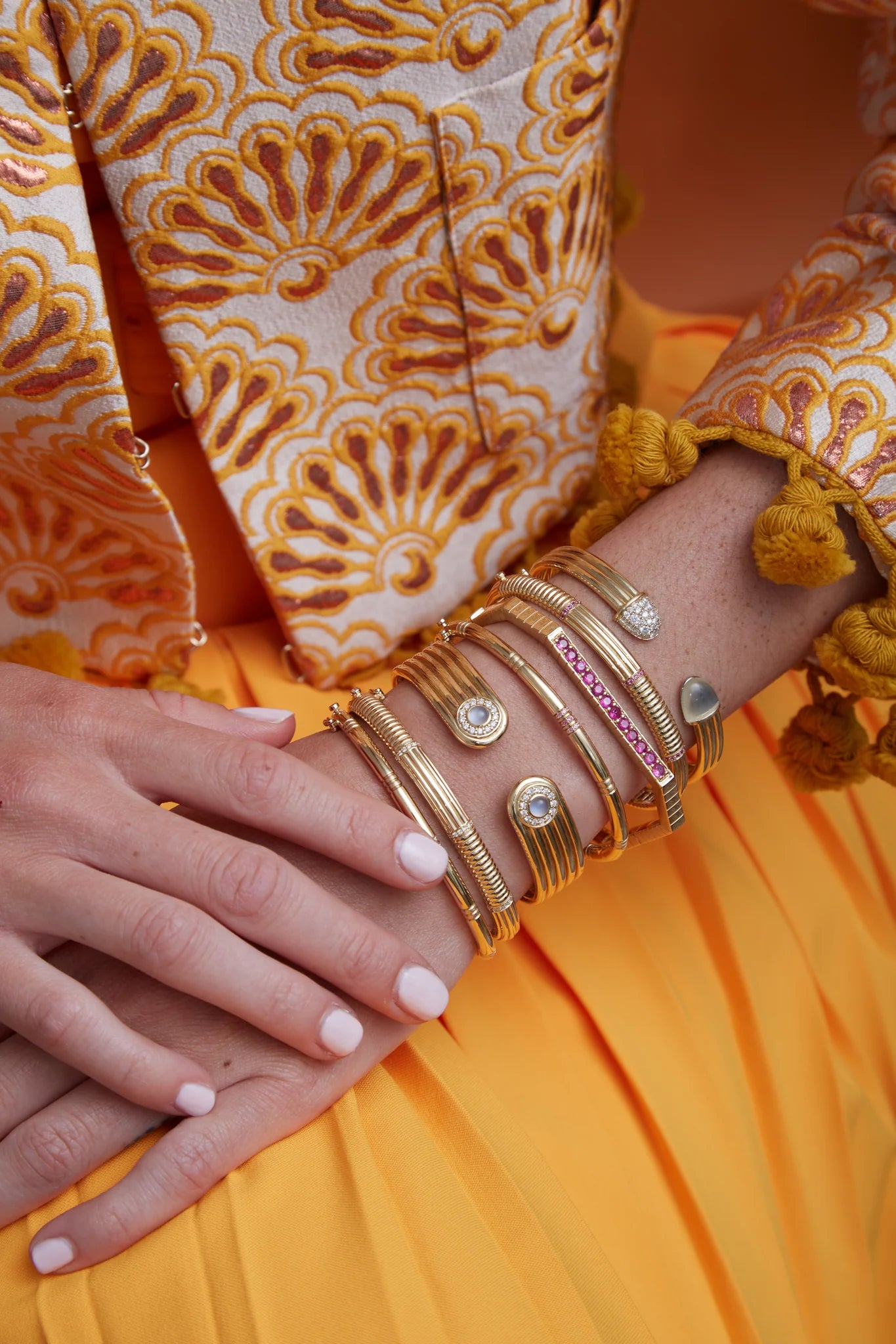 Found Ribbed Bangle Bracelet - Diamond