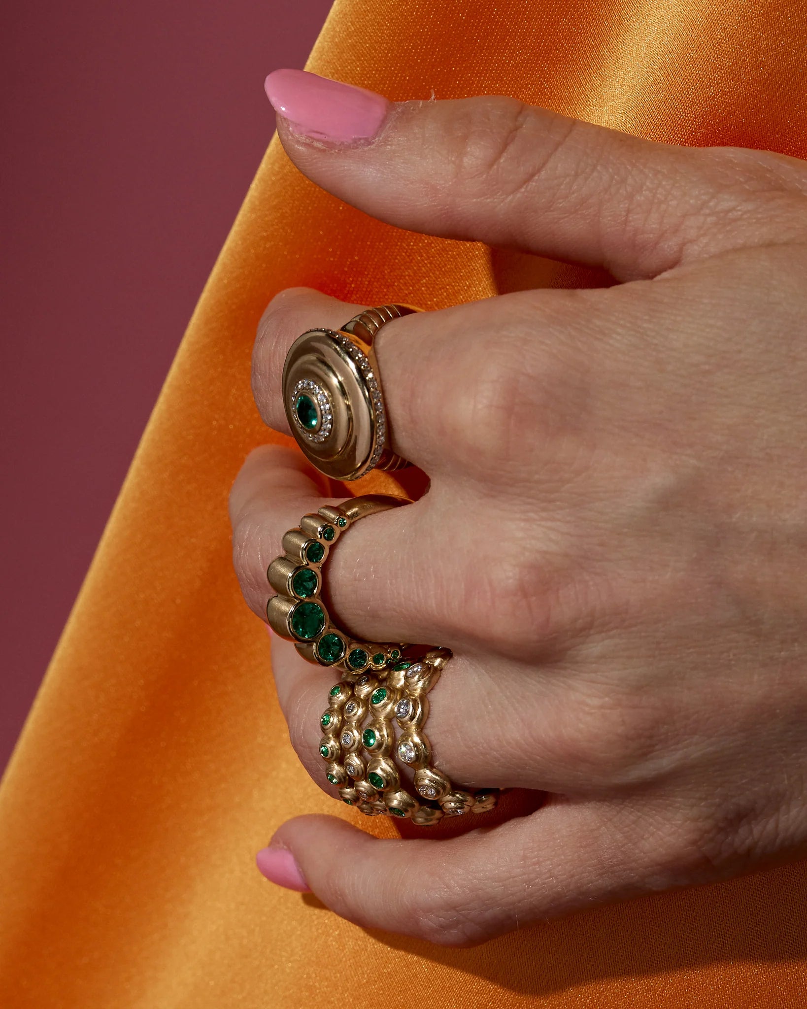 Evolve Stacking Band Ring - Emerald