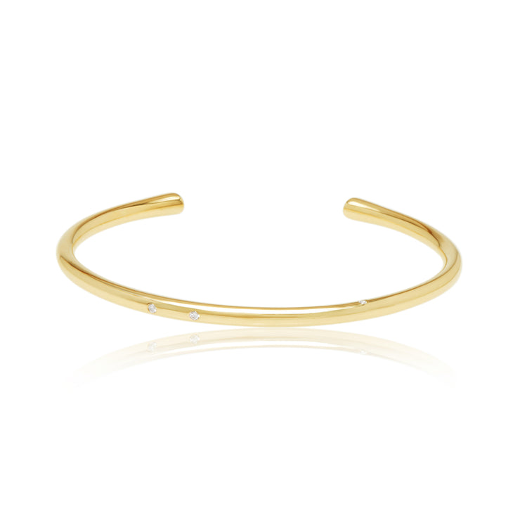 Gold & Diamonds Coil Cuff