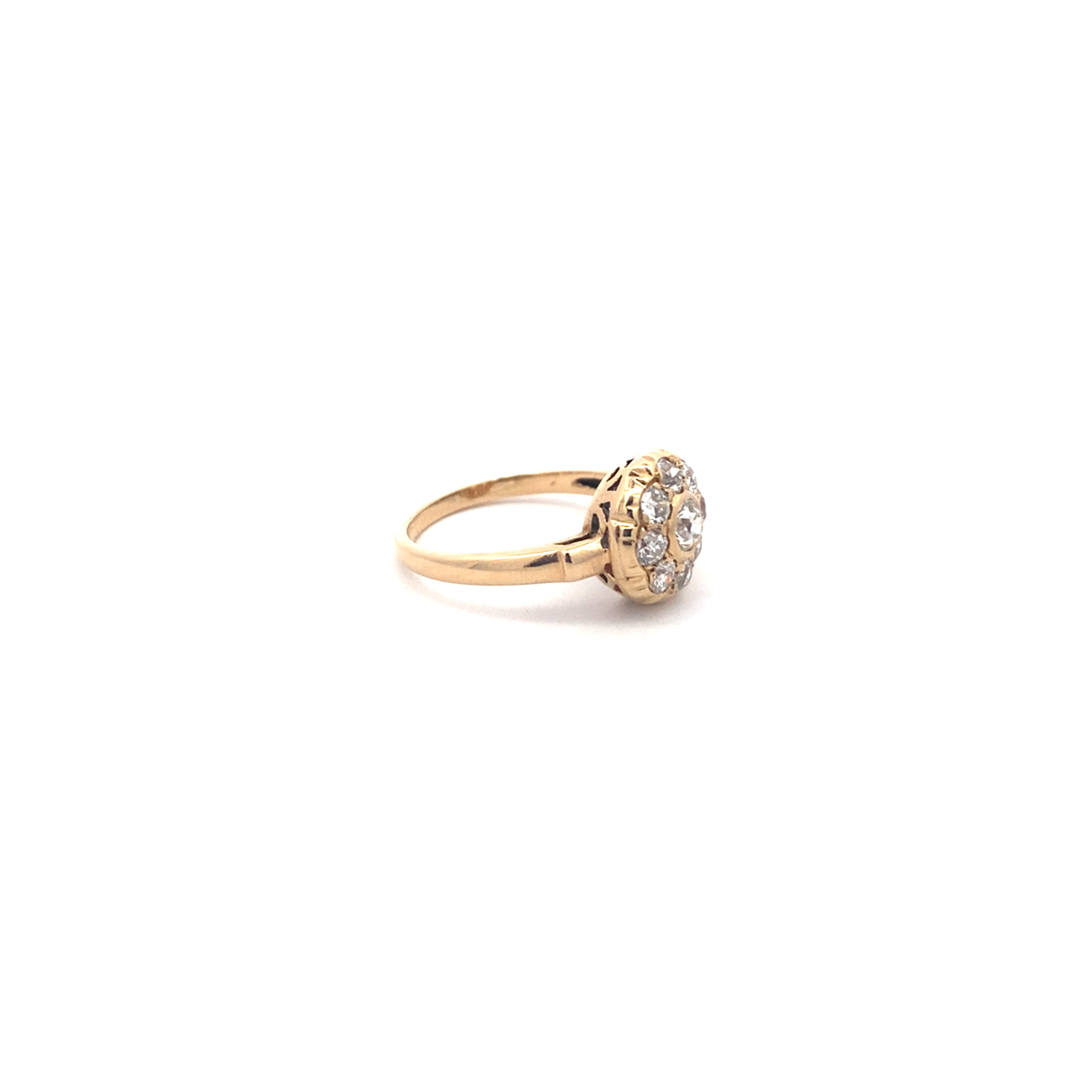 Antique 1920's old european diamond cluster ring