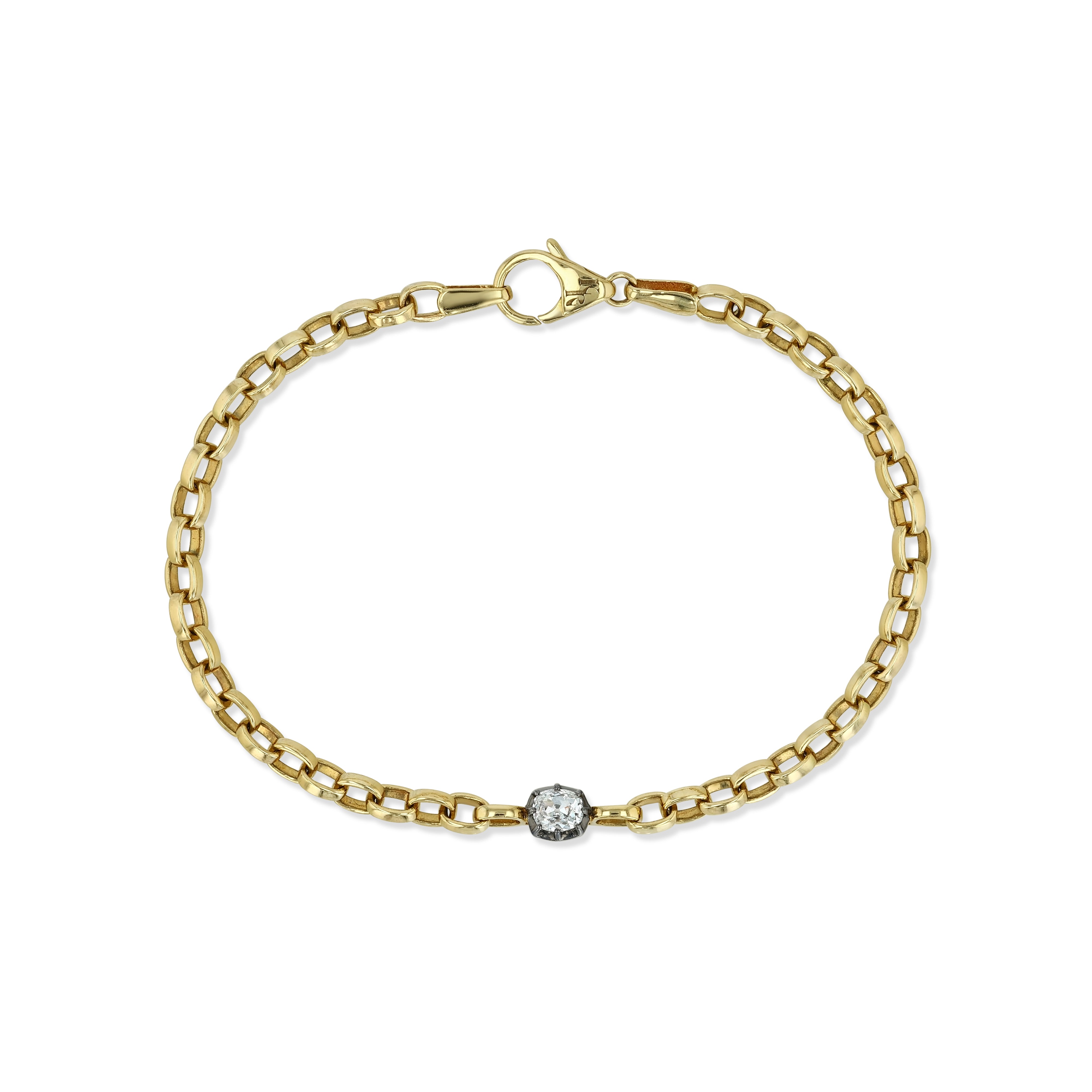 Rolo chain + Diamond Bracelet