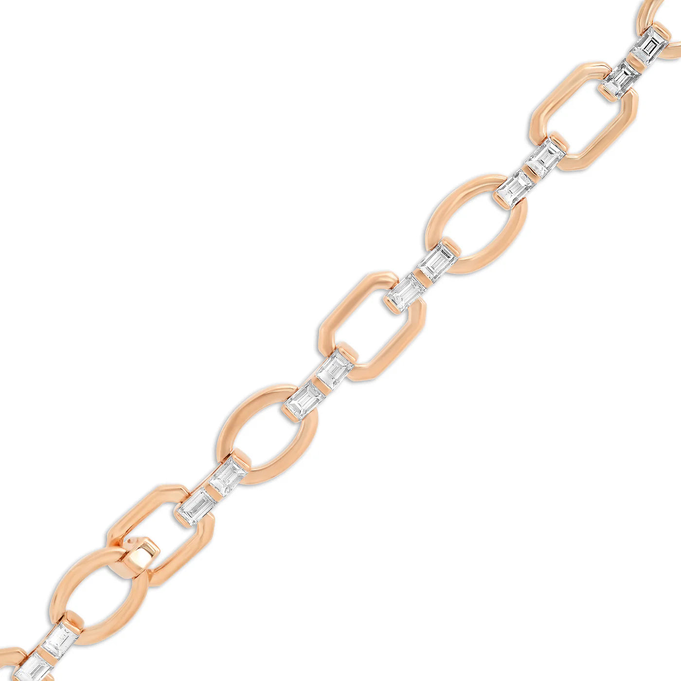 Diamond Baguette Flat Link Bracelet