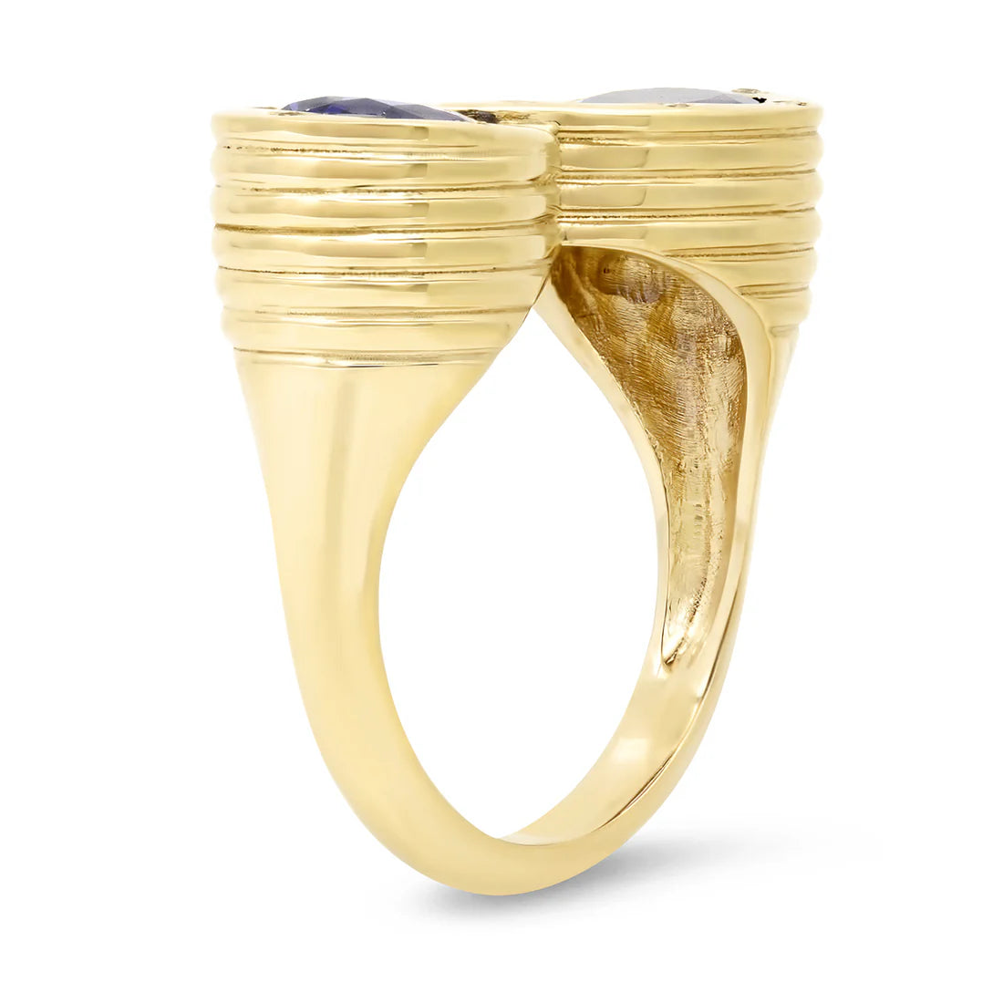 14K Yellow Gold Tanzanite and Diamond Infinity Ring