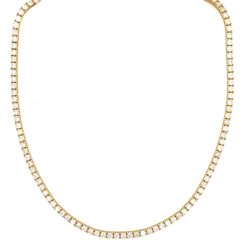 Yellow Gold Tennis Necklace