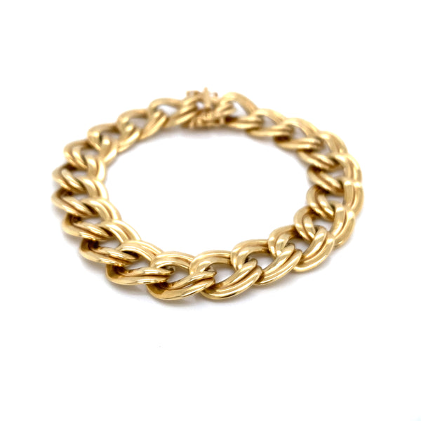 14k yellow gold double link chain bracelet
