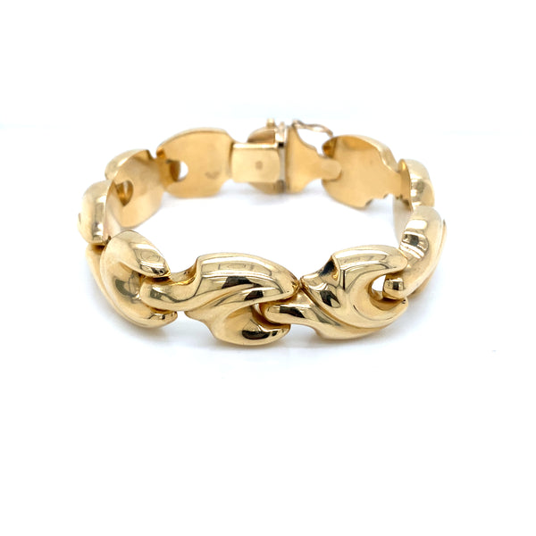 14k yellow gold fancy link bracelet