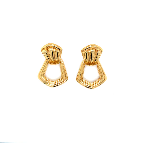 14k yellow gold door knocker earrings