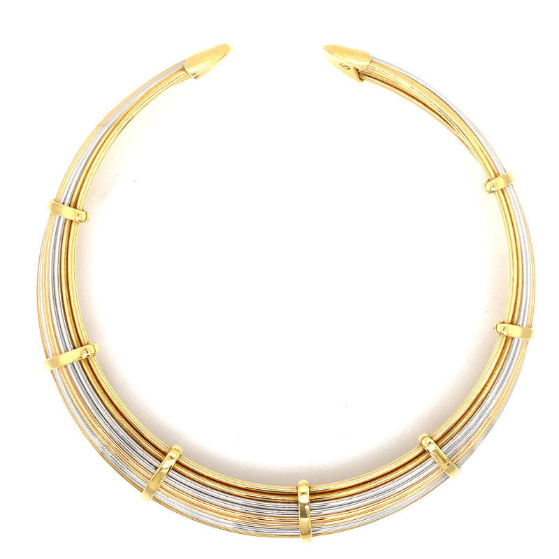 18k tricolor gold flexible collar