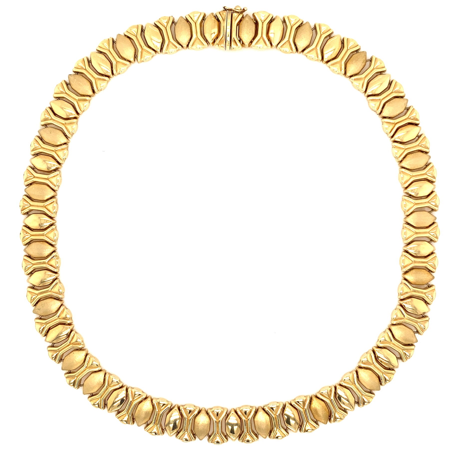 14k yellow gold fancy collar necklace