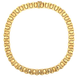 14k yellow gold fancy collar necklace