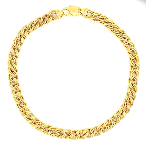 14k yellow gold double link chain necklace