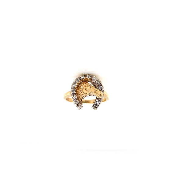 Yellow Gold Diamond Horseshoe Ring