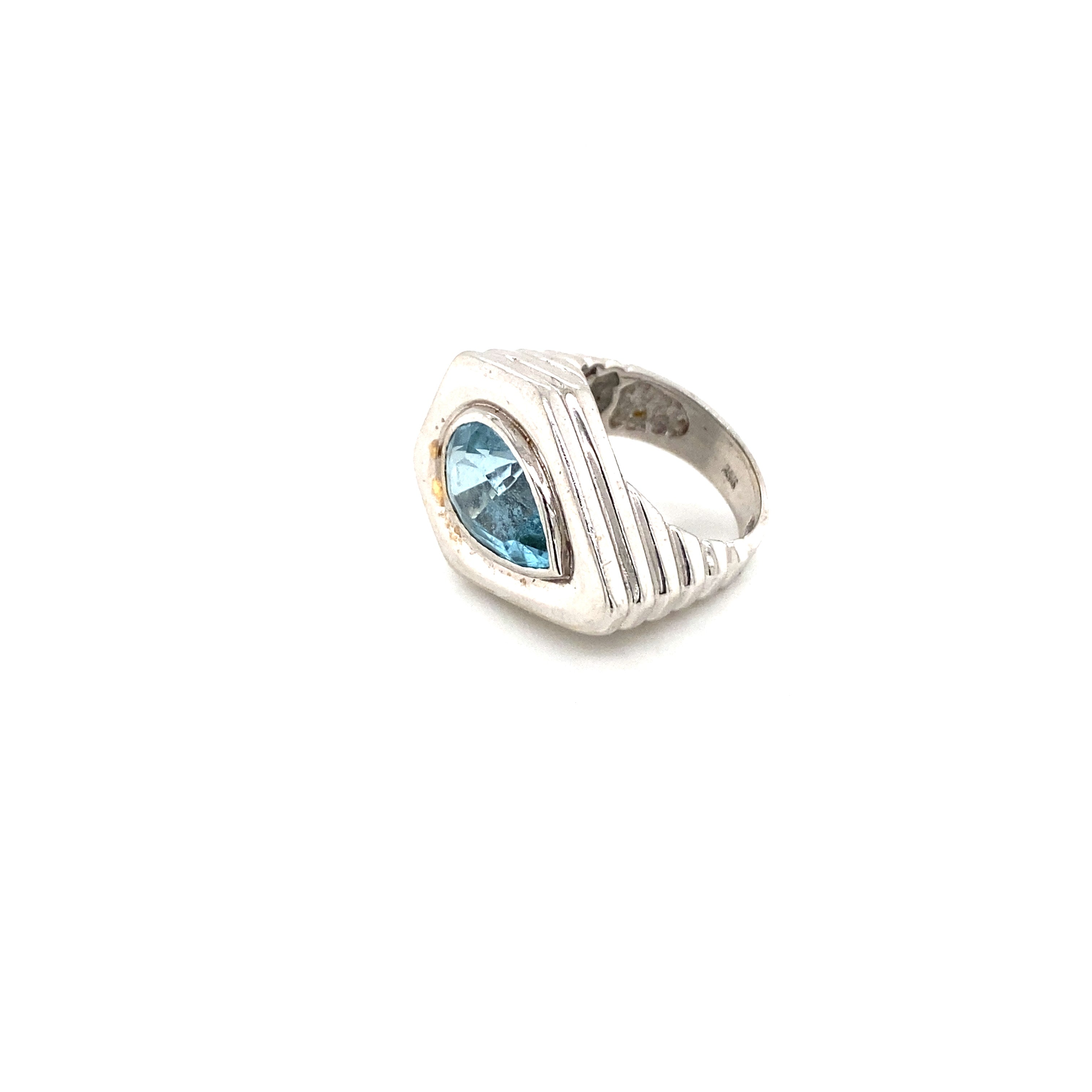 Blue topaz ring